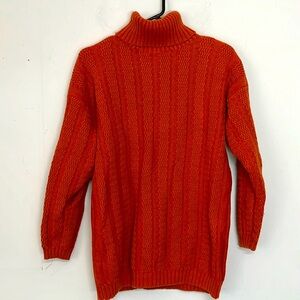 🌞 Paul Harris plush rust colored chunky ribbed  turtleneck sweater M
